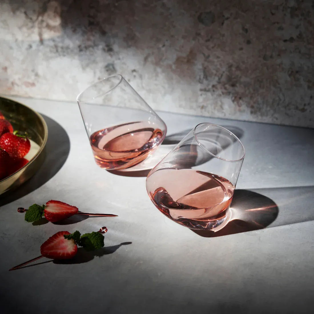 Rolling Crystal Wine Glasses (Set of 2)