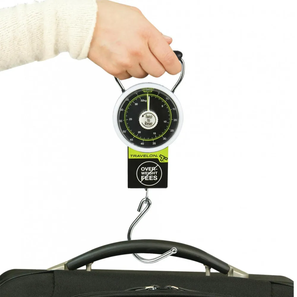 Travelon Luggage Scale Stop Lock Tape Measure New 75 LB Hanging Travel Weight !!