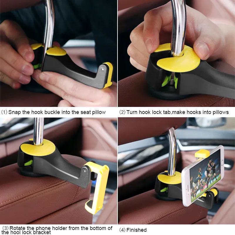 Ultimate Headrest Hook with Phone Holder