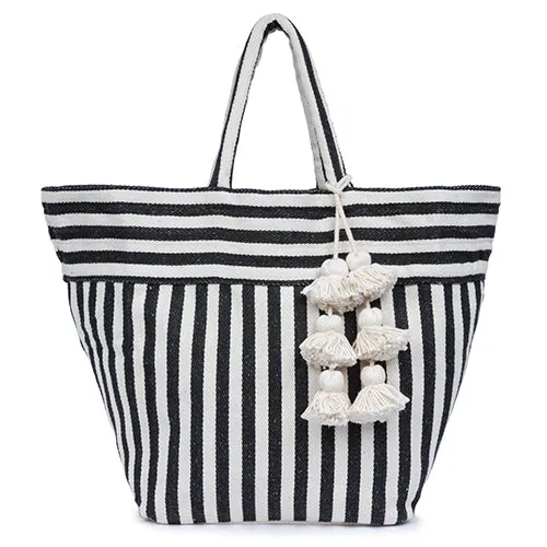 Valerie Tote Organic Tassel Black