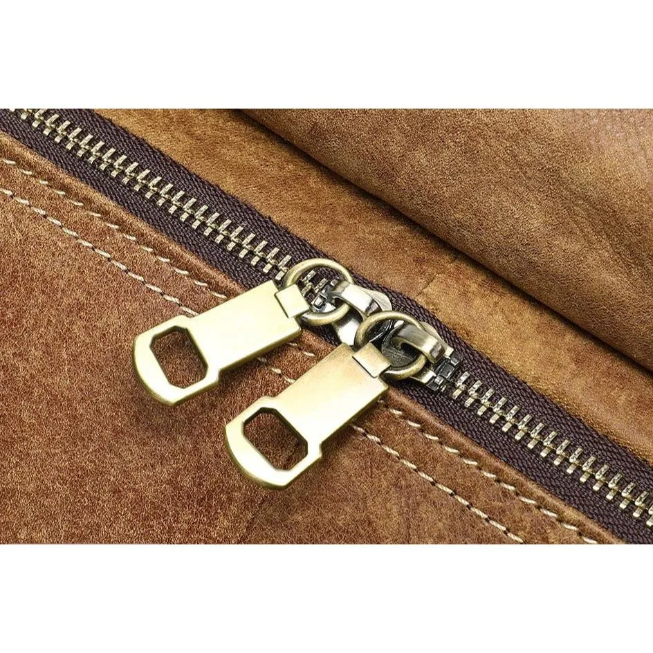 Vintage Exotic Leather Zipper Softback Fashion Backpack