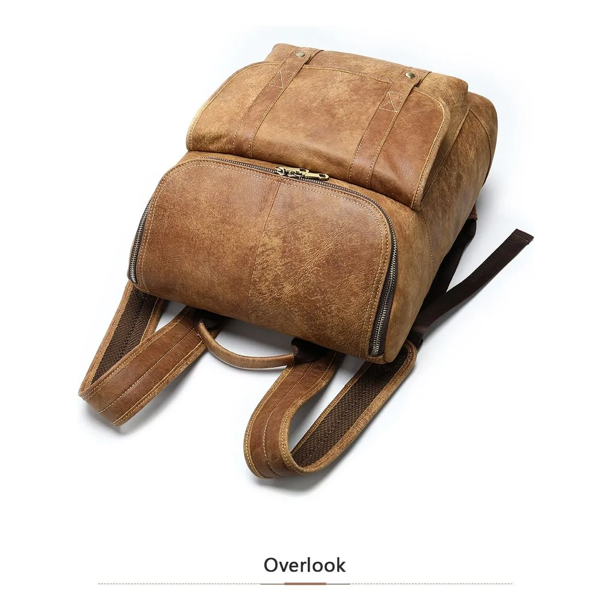 Vintage Exotic Leather Zipper Softback Fashion Backpack