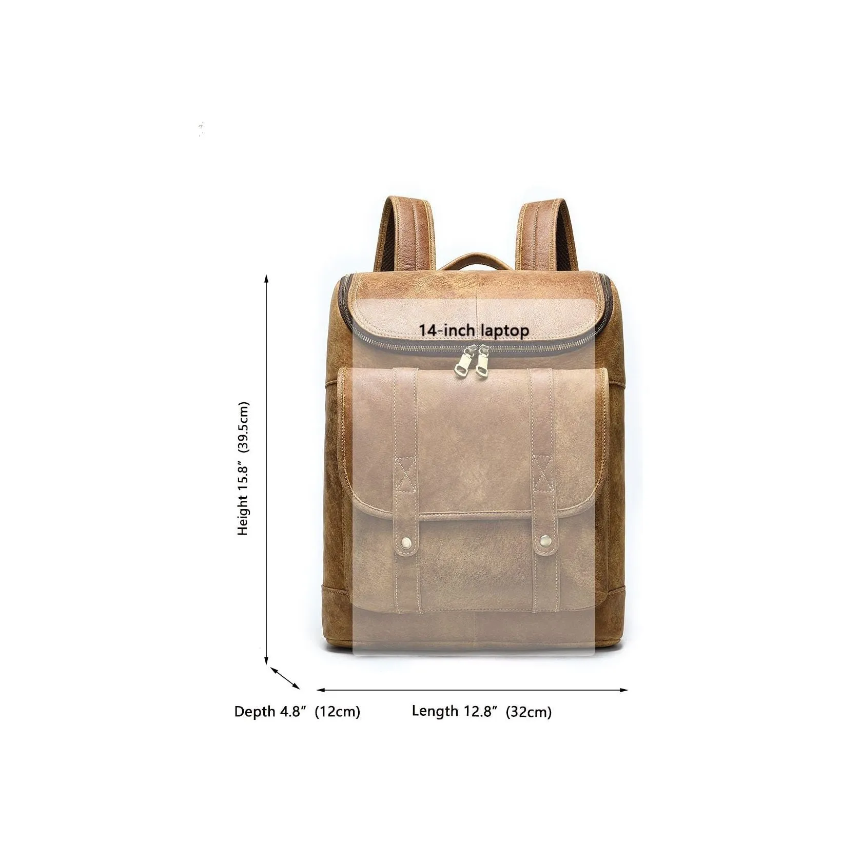 Vintage Exotic Leather Zipper Softback Fashion Backpack