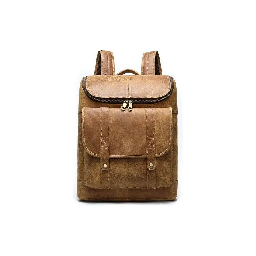Vintage Exotic Leather Zipper Softback Fashion Backpack